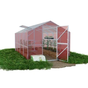 Szklarnia z poliwęglanu DOMEK 2,5×4 m profile 25×25 poliwęglan różowy 4mm