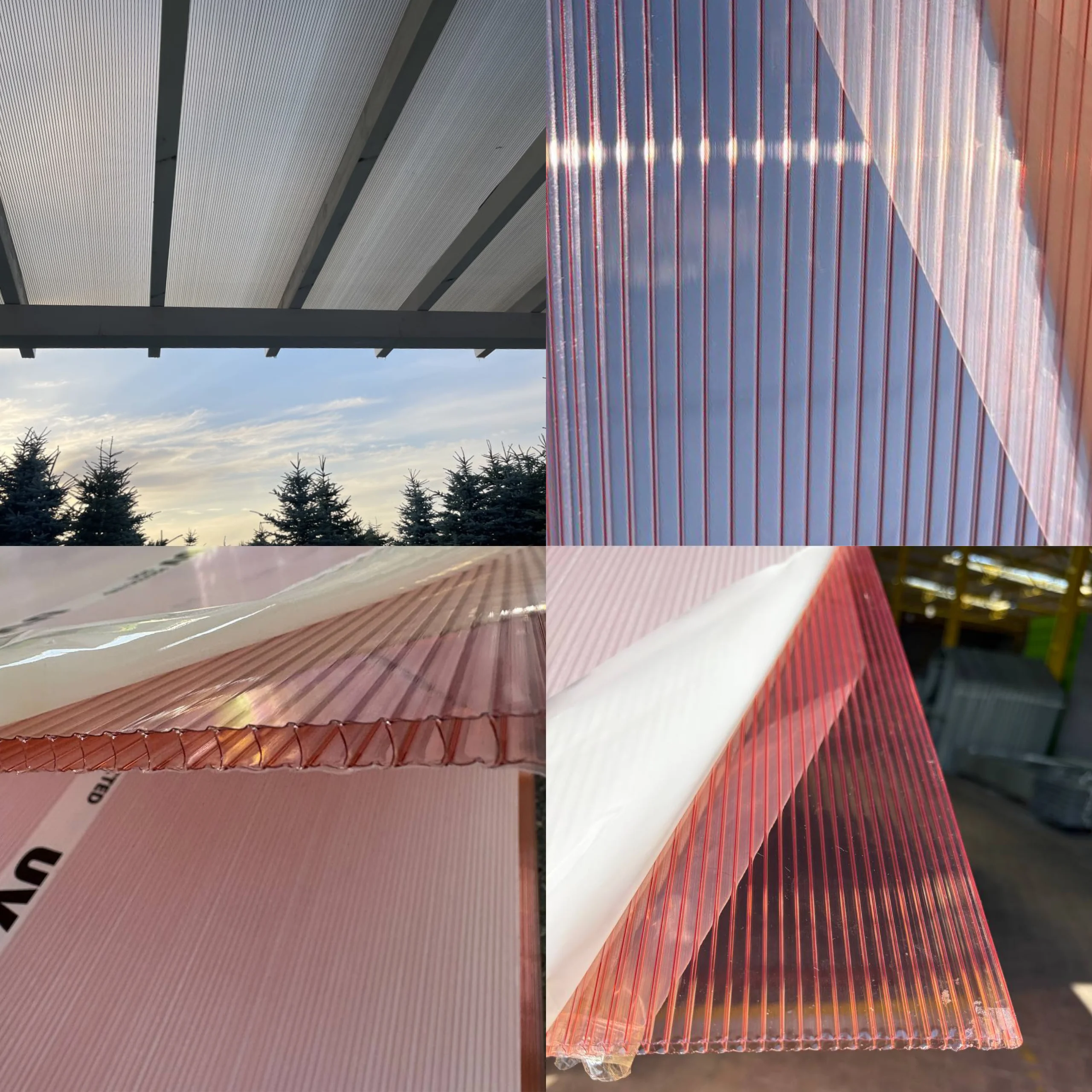 Różowe płyty poliwęglanu komorowego docinane na wymiar