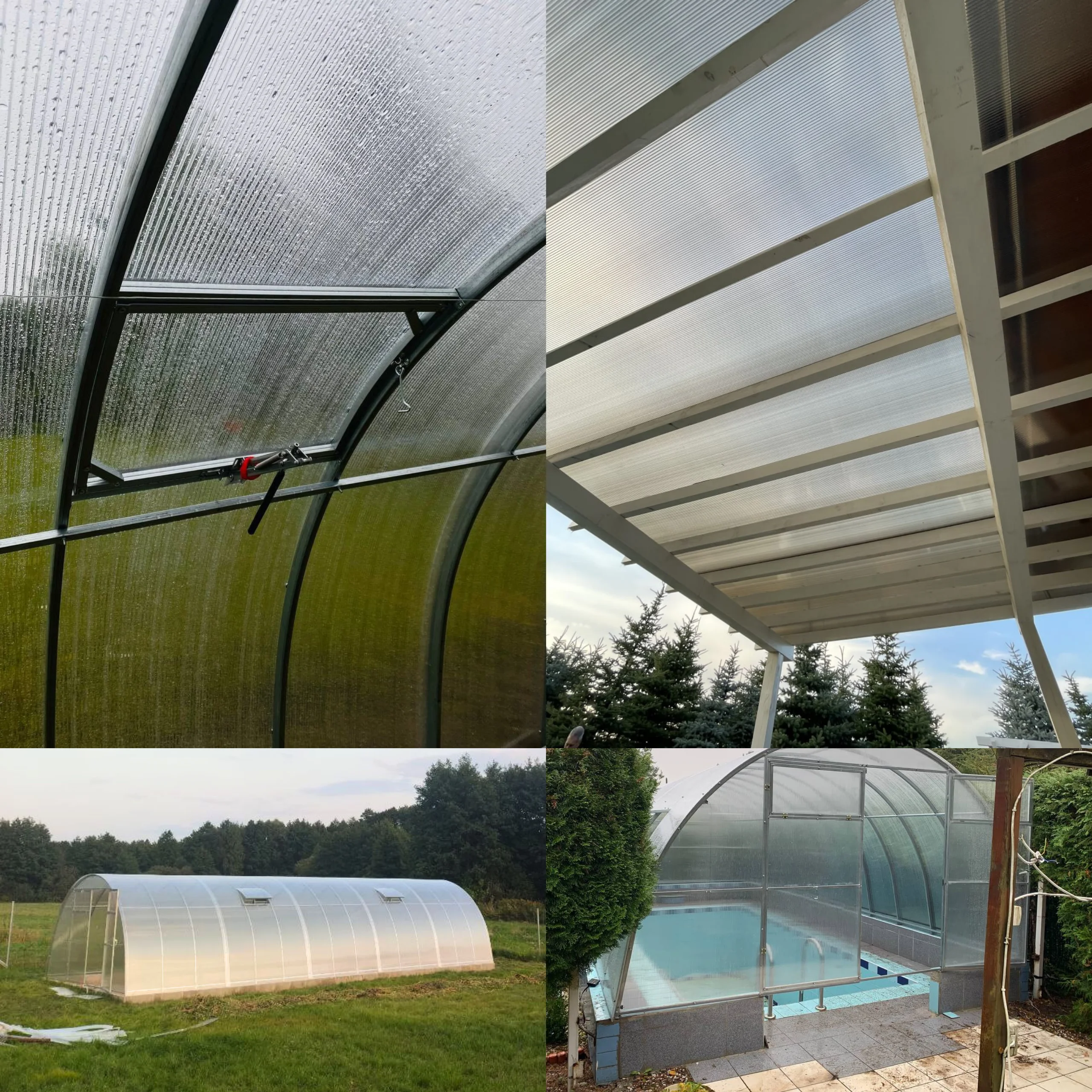 Szklarnia z poliwęglanu komorowego w ogrodzie