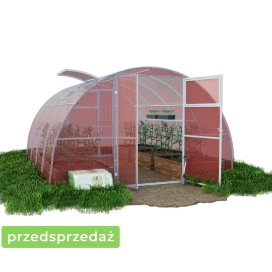 Szklarnia z poliwęglanu Tunel ogrodowy 3,5x6 m profile 40x20 poliwęglan różowy 6mm
