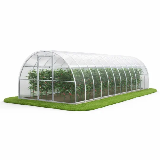 Szklarnia ogrodowa z poliwęglanu 3×8 m do uprawy pomidorów, ogórków i papryki
