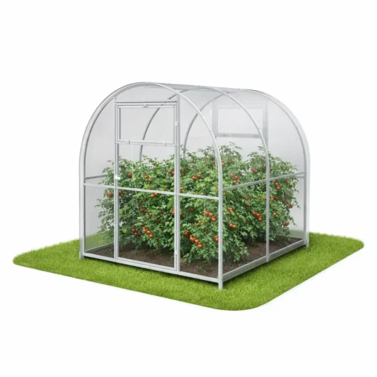 Szklarnia z poliwęglanu 2x2 z drzwiami i oknem