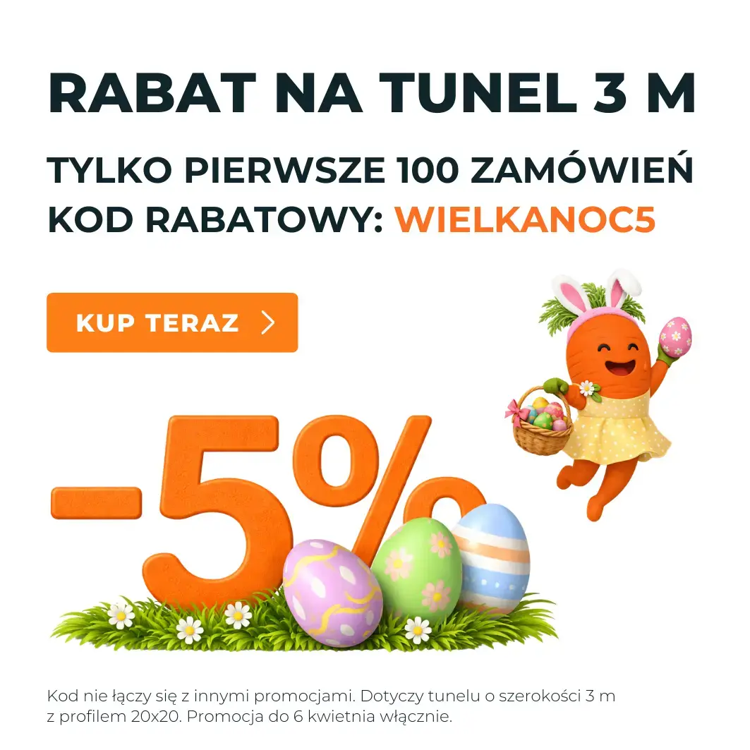 Tunel ogrodowy 3m promocja 5 procent kod wielkanoc5 telefon