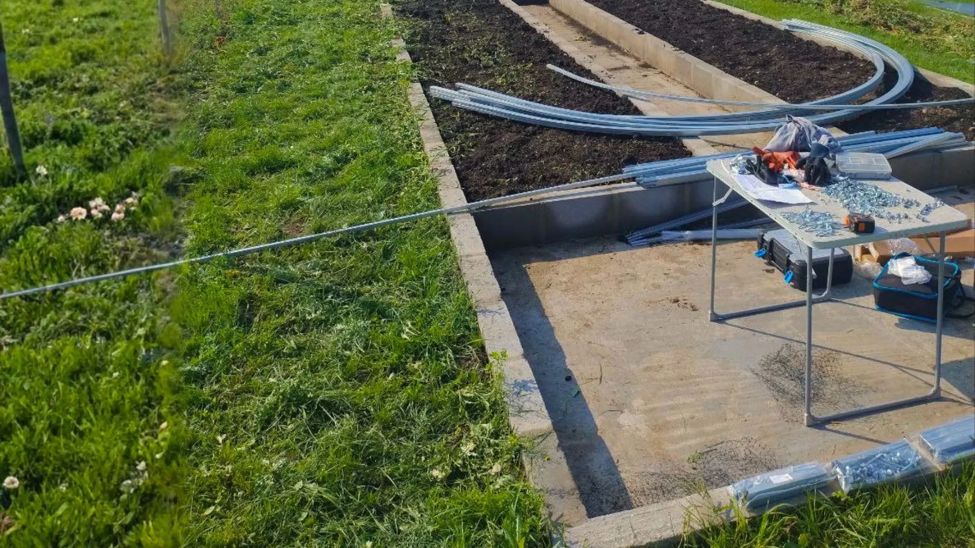 Przygotowane podłoże pod szklarnię