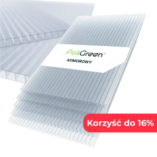 Zestaw płyt 6 szt Poliwęglan komorowy 1500x1050 bezbarwny 4 mm