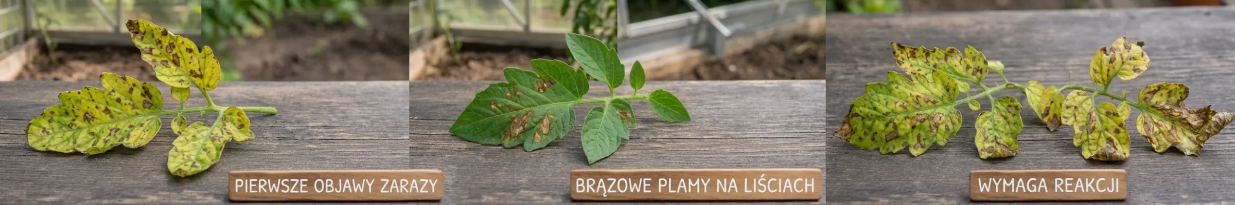 Pierwsze objawy zarazy ziemniaczanej na pomidorach